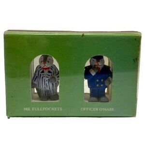 Vintage Dept 56‎ Miniatures Pewter Rabbits Set Of 2 Bunny Police Hand Painted 1"